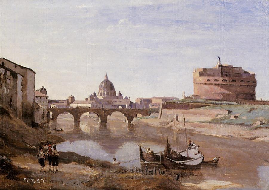 Jean Baptiste Camille Corot Rome Castle Sant Angelo Painting Best jean-baptiste-camille-corot-rome-castle-sant-angelo-painting-best